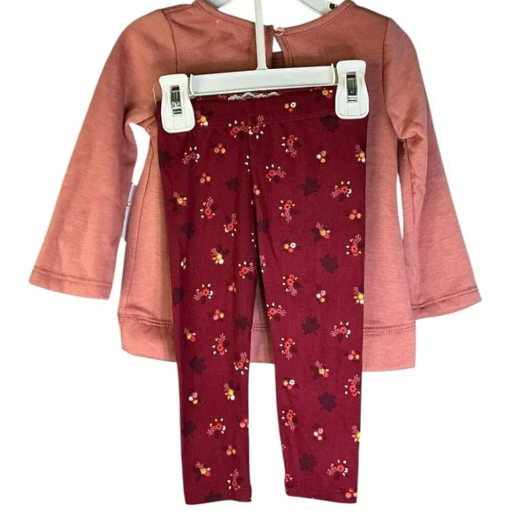 Btween Hello Autumn 3 Pc Matching Baby Girl Top Legging Headband NEW 12 Month